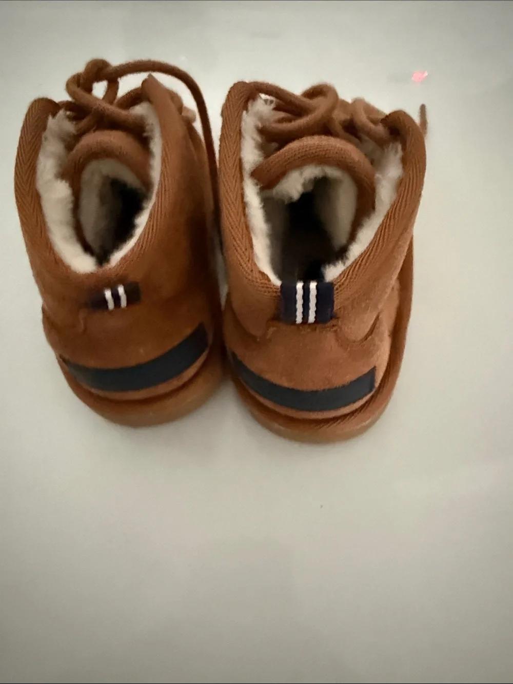 Nautica Kids Brown Faux-Suede Lined Lace-Up Boots